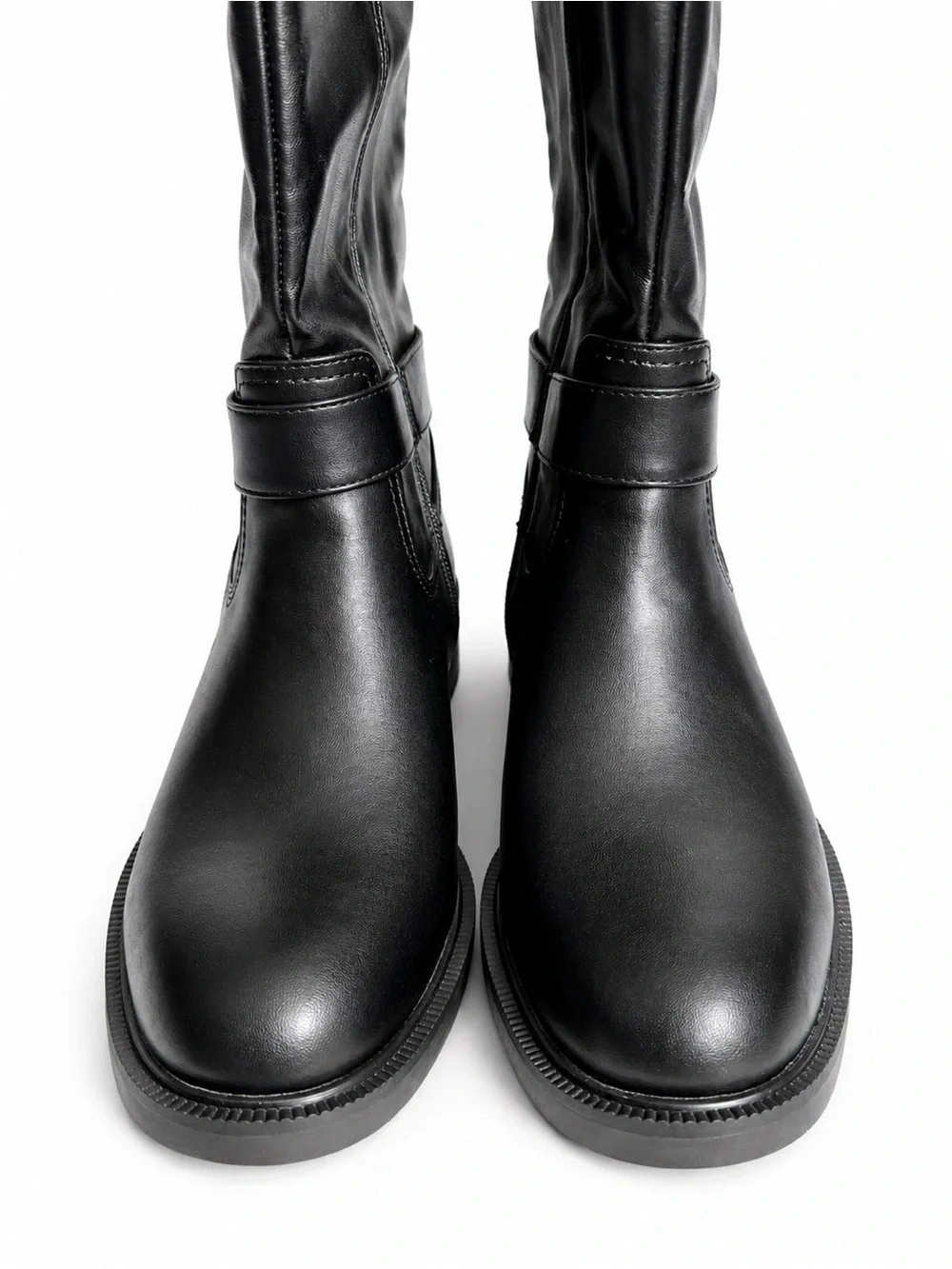 Vince Camuto Black Knee High Riding Boots Women’s 8 NWT Gold Buckle
